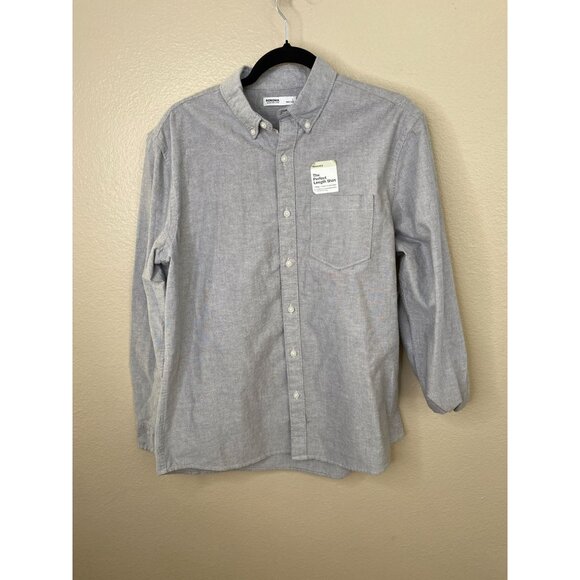 Sonoma Mens Perfect-Length Button-Down Shirt Castlerock Gray Standard Fit L NEW - Picture 2 of 8